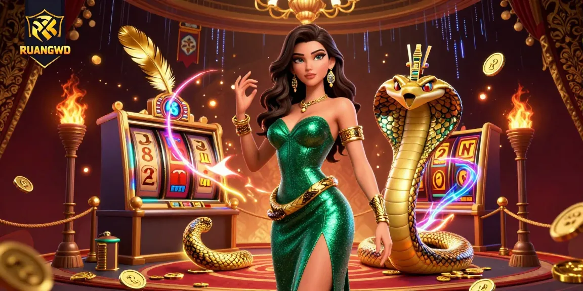 Engage with RUANGWD's thrilling casino experience featuring exciting slot games and vibrant characters.