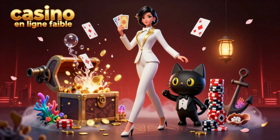 Participez à l'action palpitante d'un casino en ligne fiable, mettant en vedette une femme glamour jouant aux cartes avec un chat chapeauté.