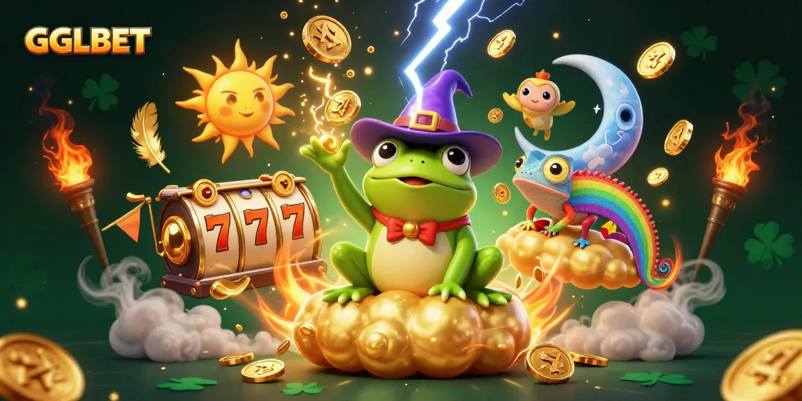 Bet on slots and jackpots with GGLBET in a whimsical, colorful 3D illustration.