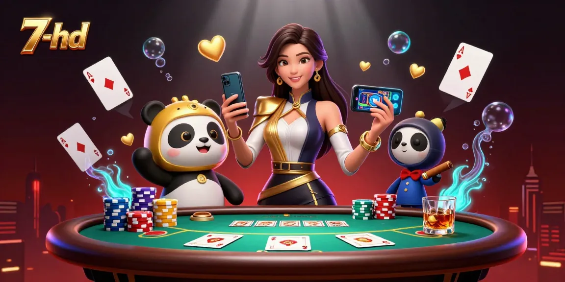 Experience thrilling gameplay at 7-hd with casino elements and engaging characters in vibrant illustration.