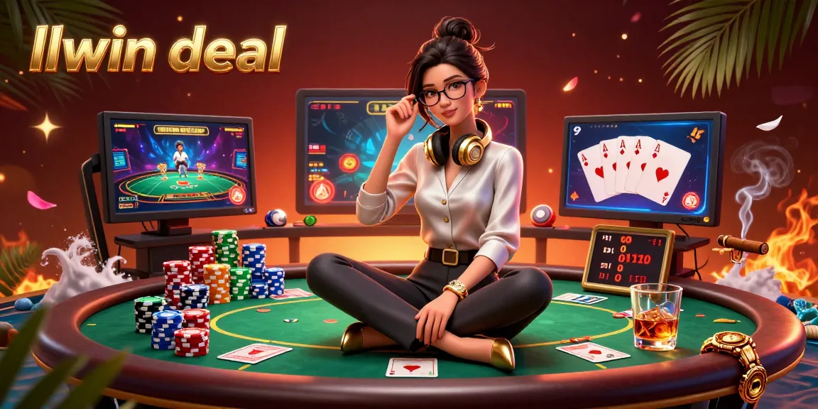 Engaging casino gaming scene with llwin deal logo, showcasing vibrant action in a professional setup.