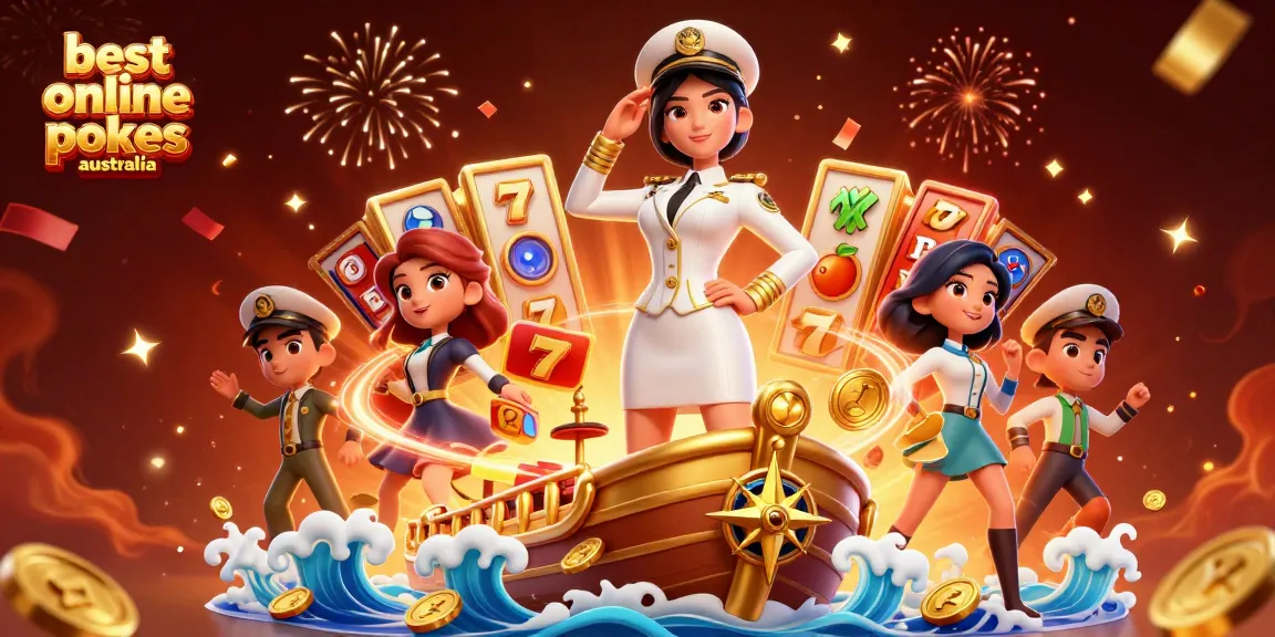 Experience thrilling gameplay with the best online pokies Australia in this vibrant 3D illustration.