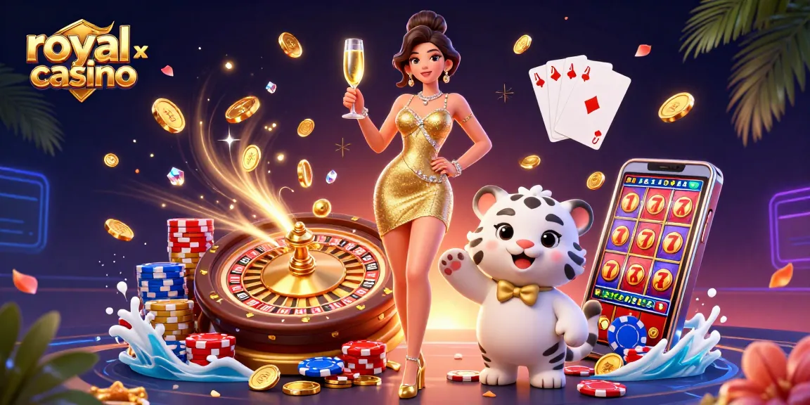 Experience the excitement of royal x casino with glamorous characters and vibrant game elements.