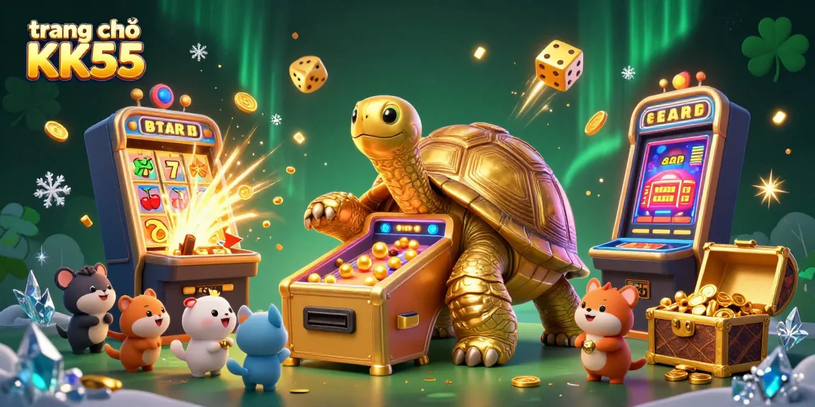 Experience the excitement of gaming with trang chủ KK55, showcasing thrilling casino elements and colorful characters.