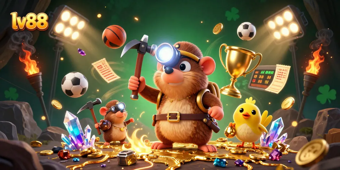 Experience the excitement of lv88 with a thrilling treasure hunting scene in a lively casino.