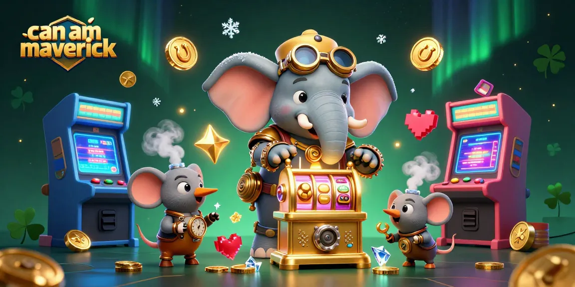Spin the golden slot machine with can am maverick's thrilling features in a vibrant casino setting.