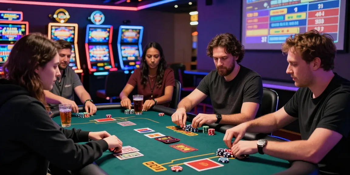 LUCK8 players engaged in thrilling casino games with vibrant atmosphere and excitement