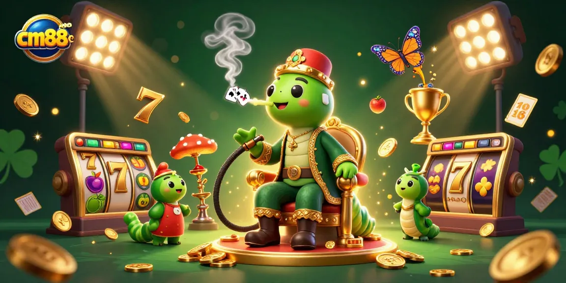Experience the excitement at cm88seo with vibrant, casino-themed characters and symbols in a dynamic 3D scene.