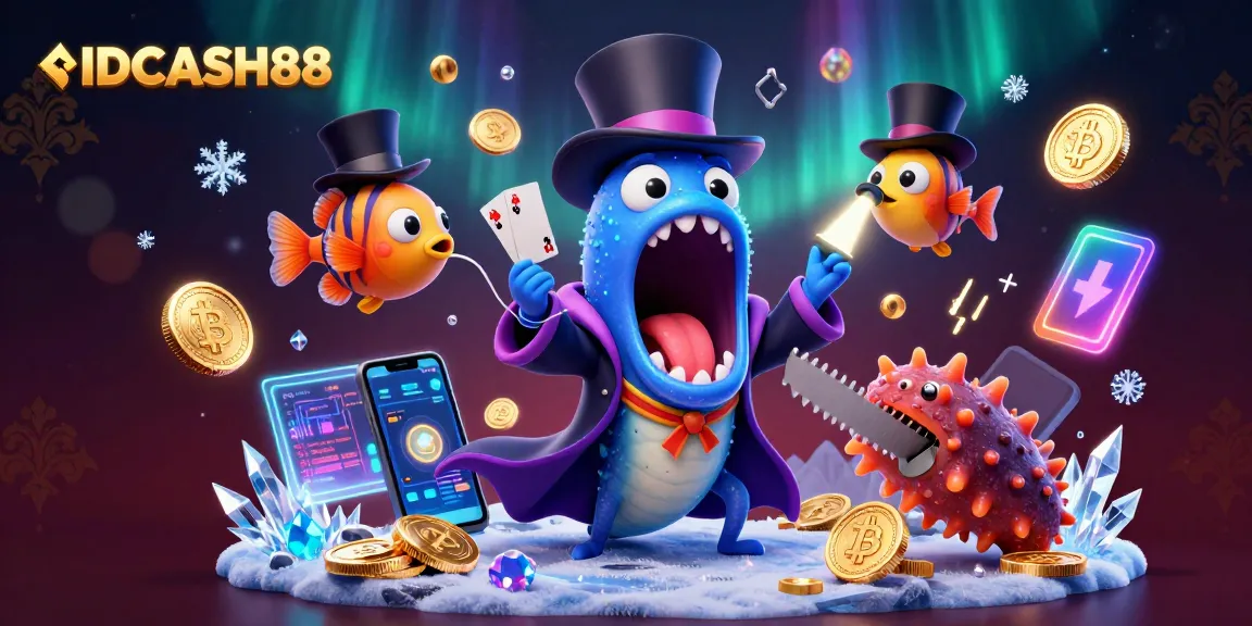 Engage with IDCASH88’s unique gaming experience, featuring vibrant visual elements and 3D characters.