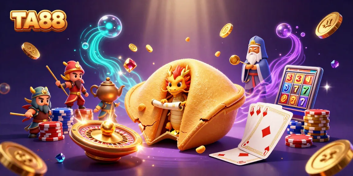 TA88 players uncover fortune as golden chips and cards cascade in a vibrant gaming scene.