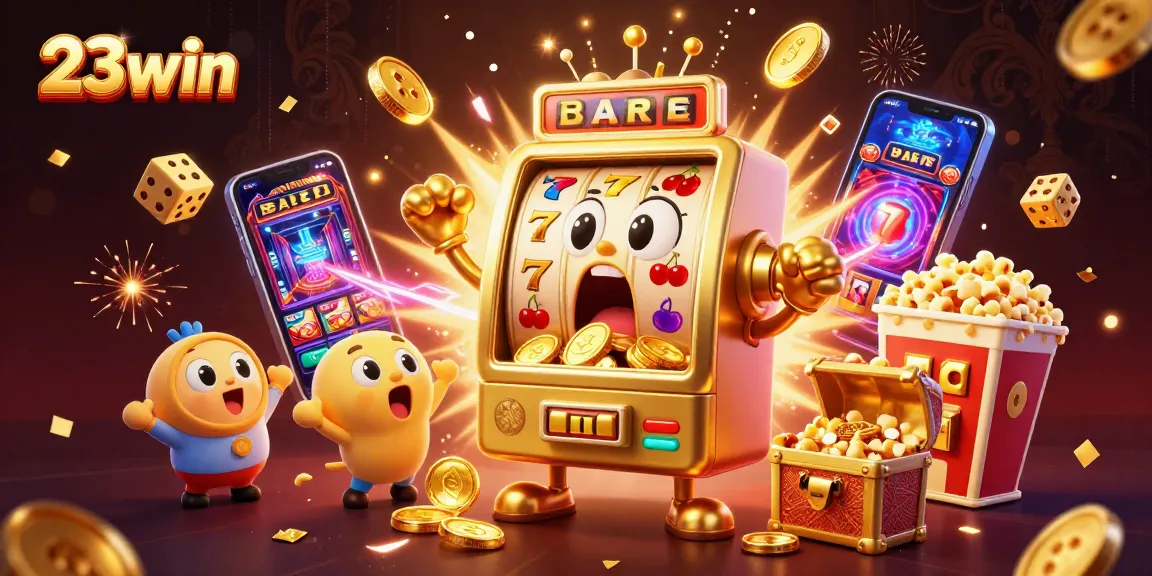 Experience thrilling gameplay at 23win with a captivating jackpot slot machine illustration.