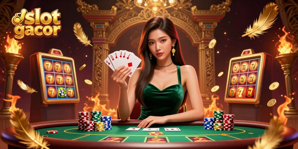 Experience thrilling slot gacor action with winning slots and golden elements in a luxurious casino scene.