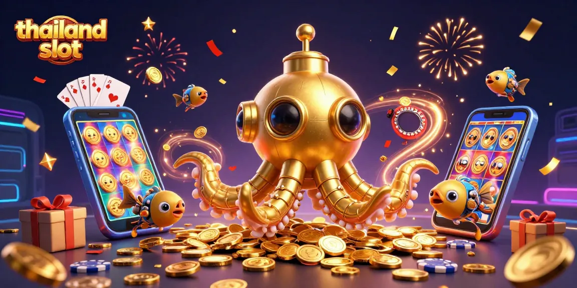 Engage with thrilling thailand slot games in this vibrant 3D illustration, showcasing dynamic casino elements.