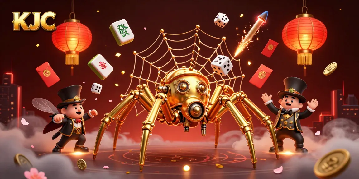 Win big with KJC's innovative casino games in this vibrant 3D illustration.