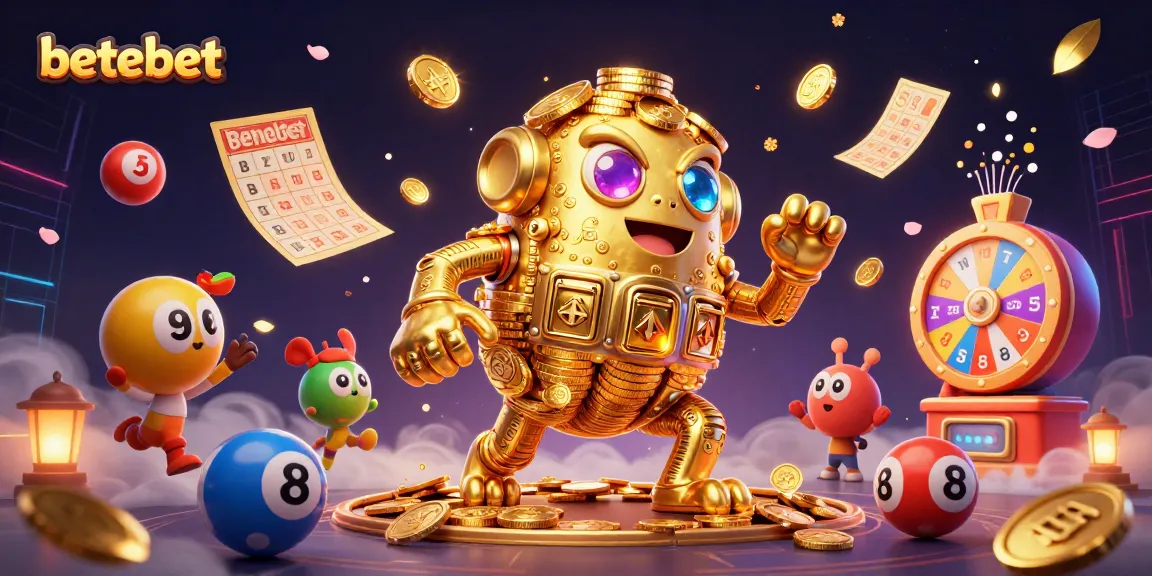 Experience the thrill of betebet with a vibrant 3D casino scene filled with dynamic elements.