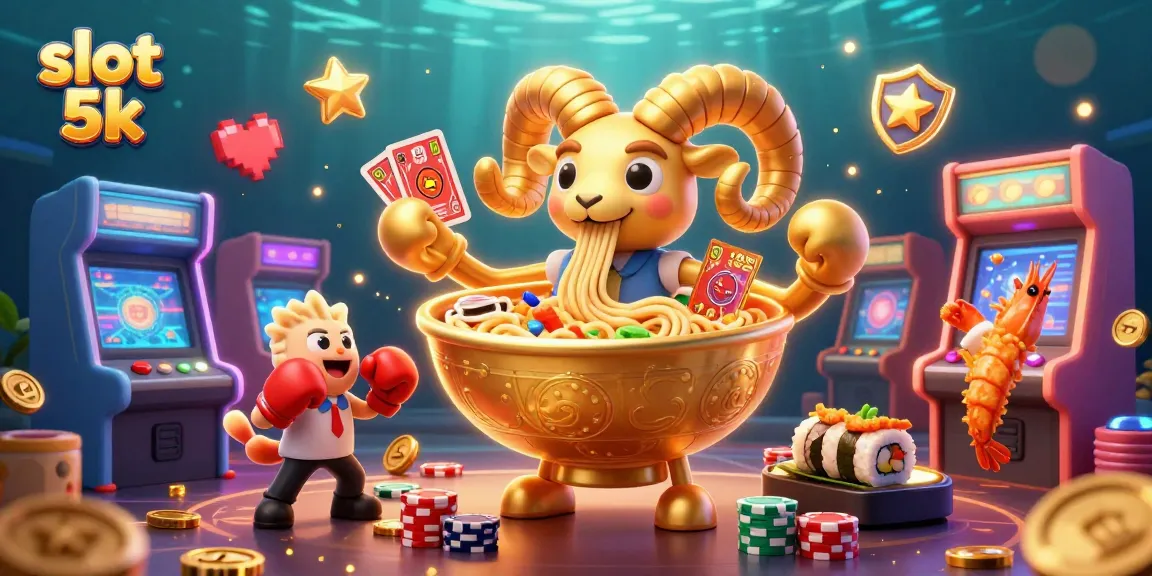 Spin the reels at slot 5k and win big in this vibrant casino scene.