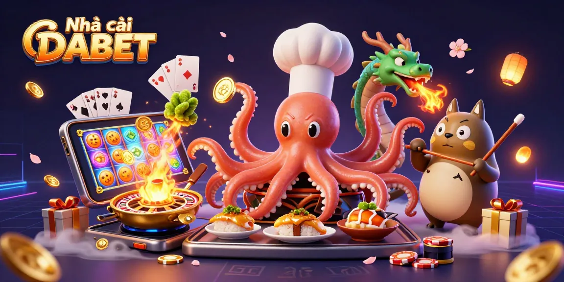 Experience the thrill of Nhà cái DABET with dynamic gaming elements featuring colorful slot games and vibrant characters.