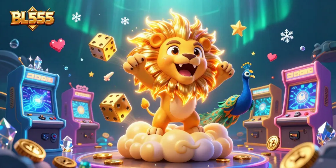 Experience the excitement of winning with BL555's unique 3D digital casino gaming illustration.