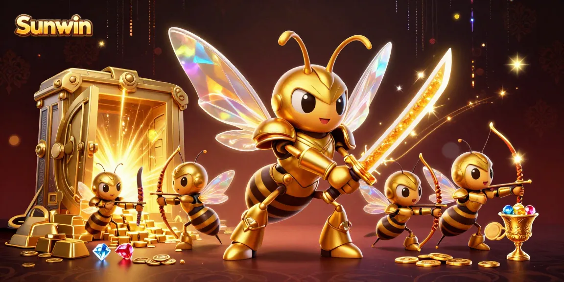 Win big with Sunwin's immersive gaming experience among golden treasures and vibrant characters.