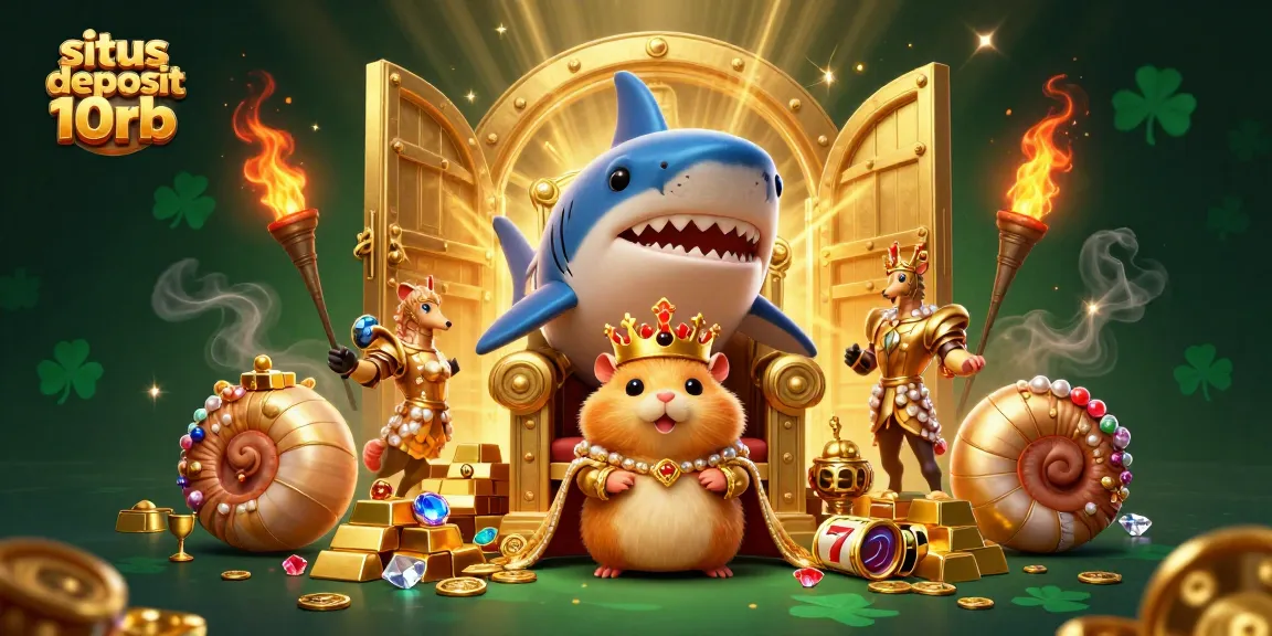 Experience the thrill of situs deposit 10rb with vibrant, detailed casino elements featuring golden treasures and animated characters.