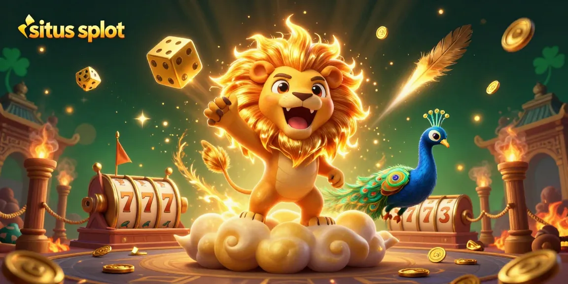 Experience thrilling gameplay at situs slot with a vibrant 3D illustration featuring colorful elements and dynamic characters.