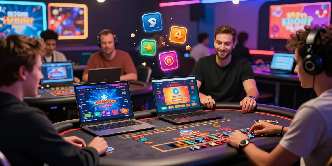 Exciting players exploring credit card casinos in a vibrant online gaming environment.