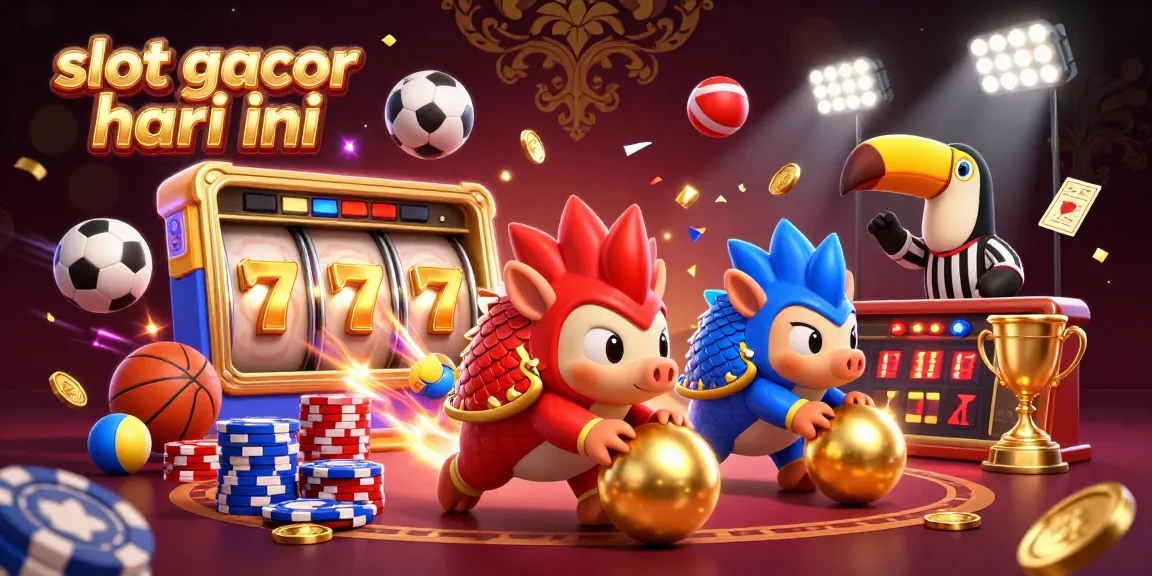 Experience thrilling gameplay on slot gacor hari ini in this vibrant 3D illustration with pangolins and casino elements.