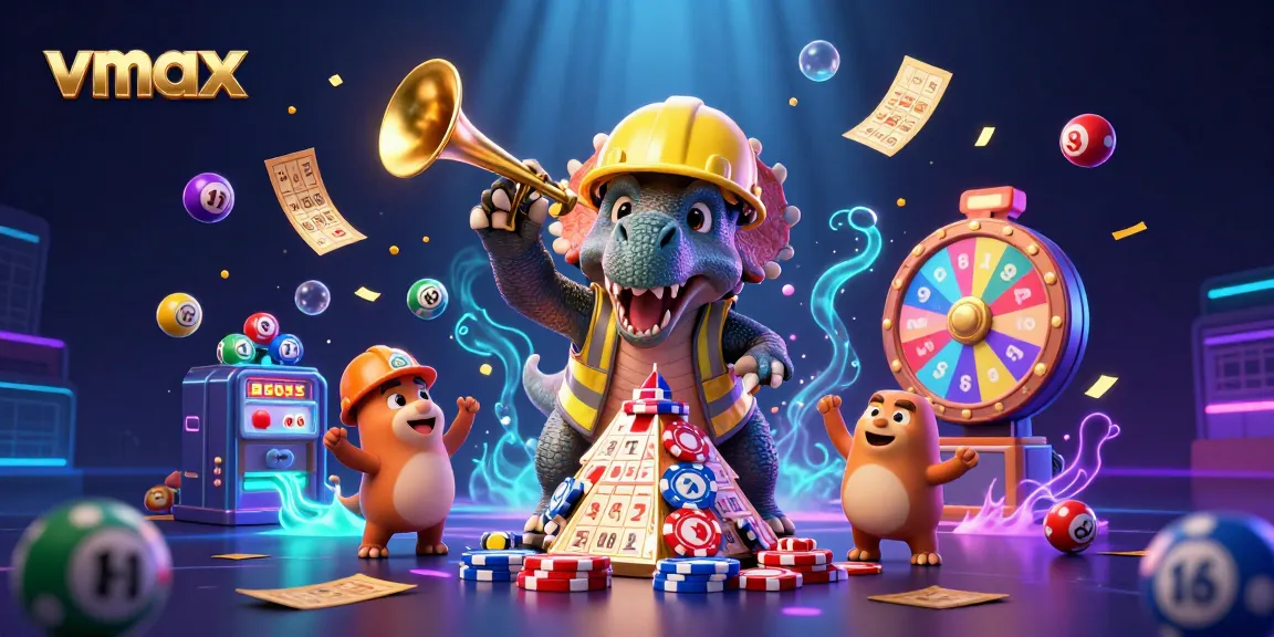 Experience vmax excitement as the triceratops builds poker chip towers in a vibrant casino scene.
