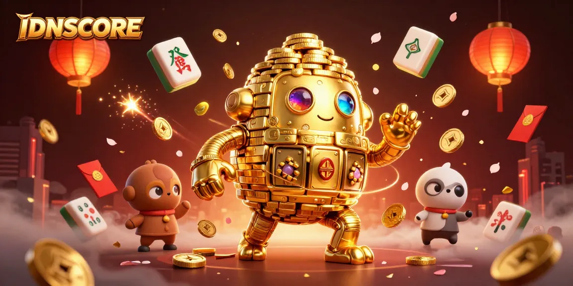 IDNSCORE players enjoying thrilling tournaments with a dynamic golem of coins