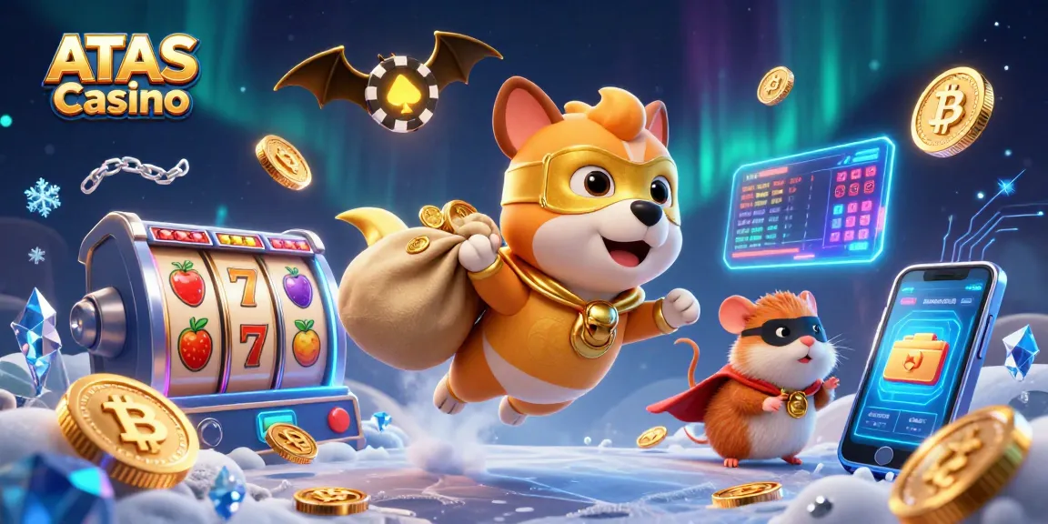 Experience thrilling action at ATAS Casino with a dynamic scene showcasing fun characters and vibrant elements.