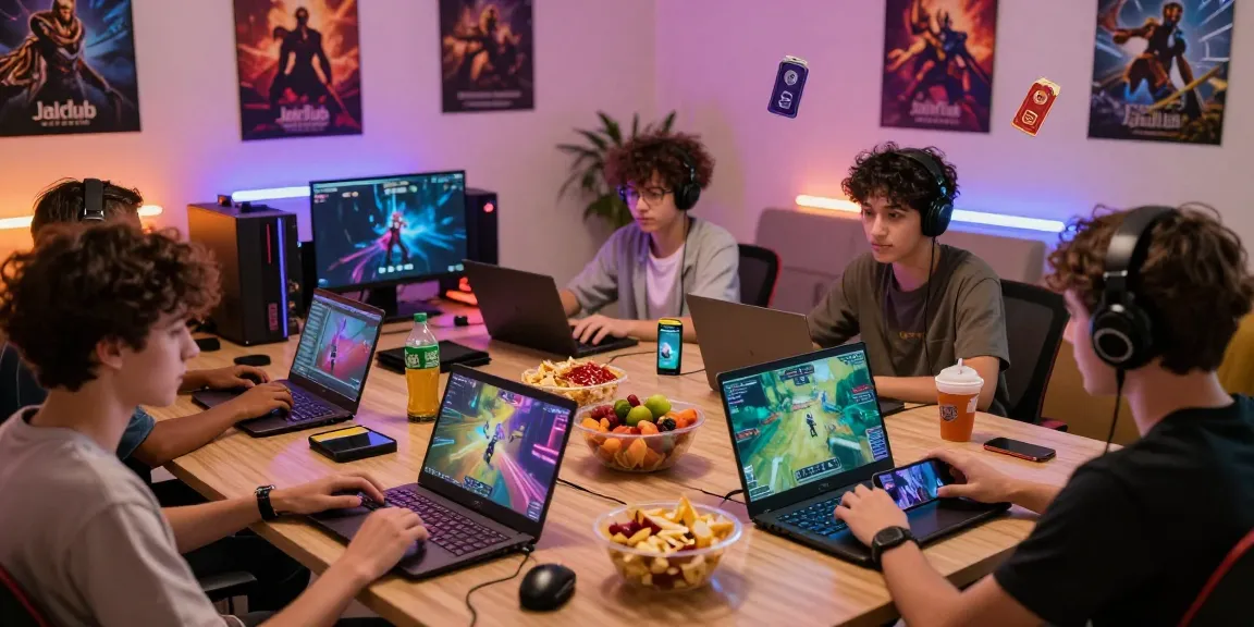 Exciting jaiclub gaming scene with players enjoying various online games in a vibrant, community atmosphere.