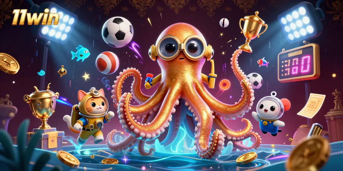 Bet on thrilling sports with 11win as the colossal kraken and diving cat create a dynamic gambling scene!