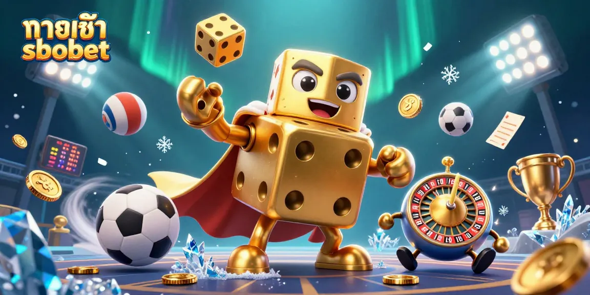 Engage with top quality ทางเข้า sbobet sports betting illustrated vividly with animated characters and dynamic sports elements.