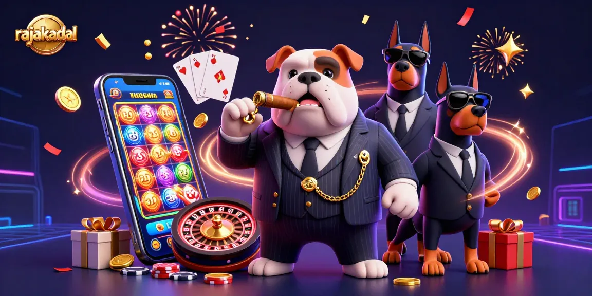 Permainan slot yang menggiurkan di rajakadal dengan karakter kartun unik dan suasana kasino yang ceria.